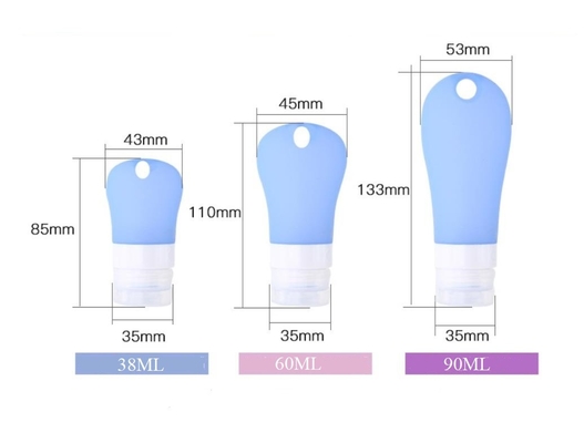 Leere nette Silikon-Reise-Verpackungs-Flasche Bpa freie mit Haken-Loch