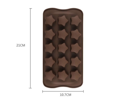 Flexible sternförmige Silikon-Schokolade formt Raumersparnis 21*10.7*1.5cm