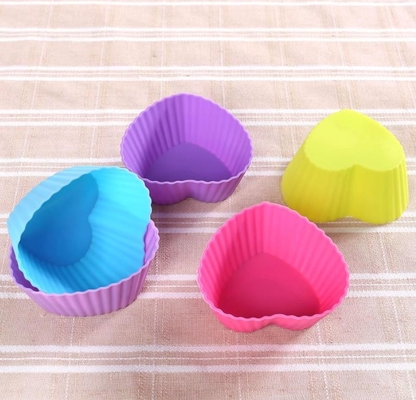 Buntes Muffin-Silikon-Muffin höhlt Behälter-Antibakterien 6.8*5*3cm