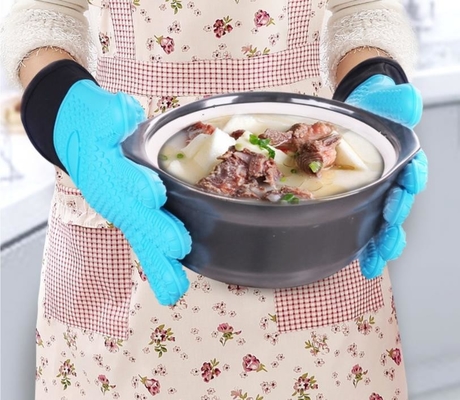 Langer Seitenöffnungs-Silikon-Handhandschuh-Ärmel-Hochtemperaturentwurfs-einfache Reinigung