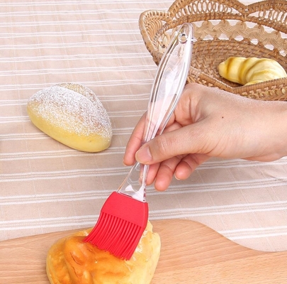 Große transparente Kunststoffgriff Nahrungsmittelgrad-Silikon-Backen-Bürste