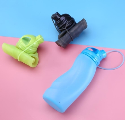BPA geben Wasserflaschen 500ML im Freien Silikons Sport des Nahrungsmittelgrades faltende frei