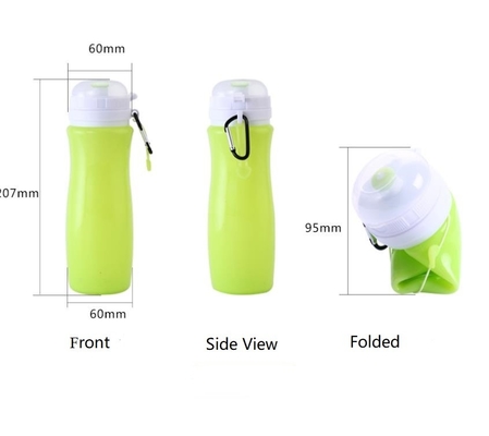 bpa 450ML freie Wasserflaschen FDA-Silikonwasserflaschen mit kundenspezifischem Drucklogo