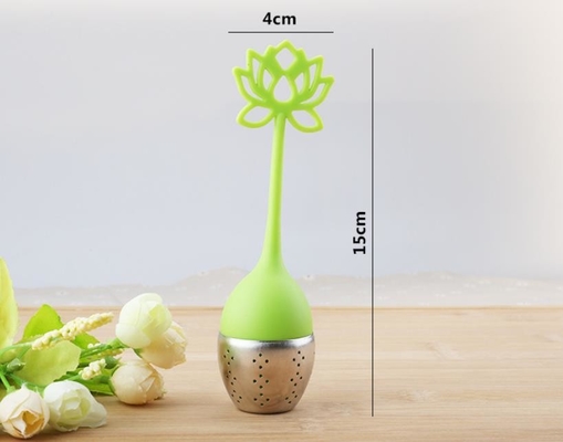 Lotus-Blumenform Nahrungsmittelgrad-Silikon-Teesieb mit Drucklogo