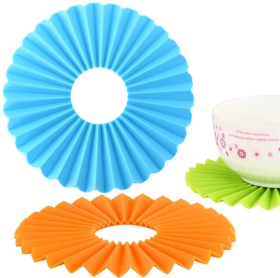 Gewölbte Silikon-Küchen-Werkzeuge, rundes Silikon Placemats nicht glatt