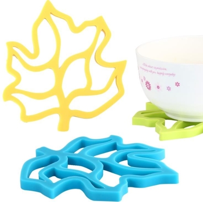 Blatt-Form-Silikon-Küchengeschirr-Produkt-Höhlen-Entwurfs-harter Plastik