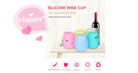 Unzerbrechliche wiederverwendbare bunte Silikon-Wein-Schale, Kaffee-Silikon-Wein-Gläser